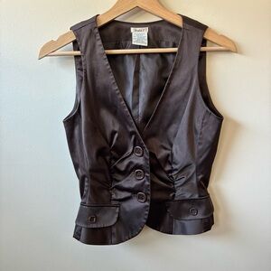 Studio Y Chocolate Satin Vest